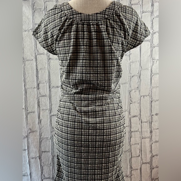 Ganni Size:40 Mini Dress Plaid Stretch Lightweight Multi Color - Picture 4 of 10